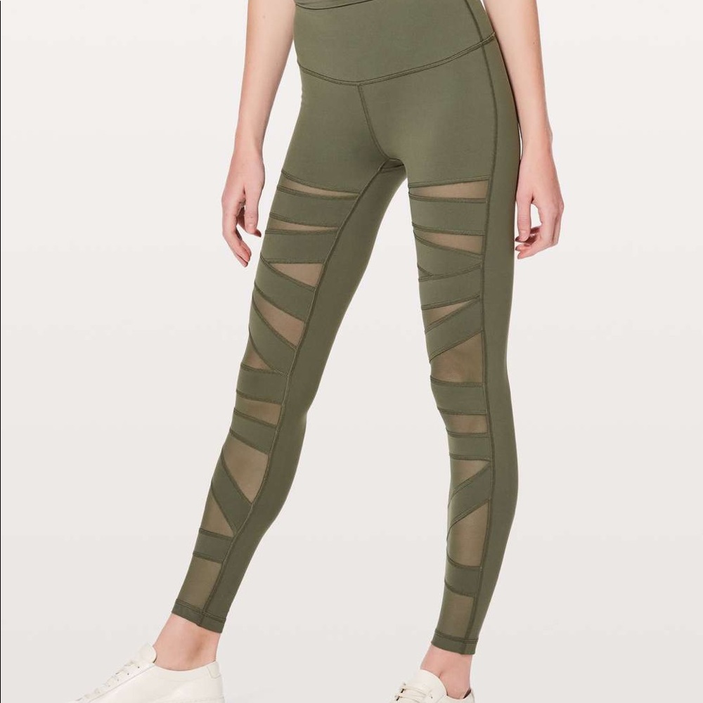 Lululemon Green Mesh Leggings